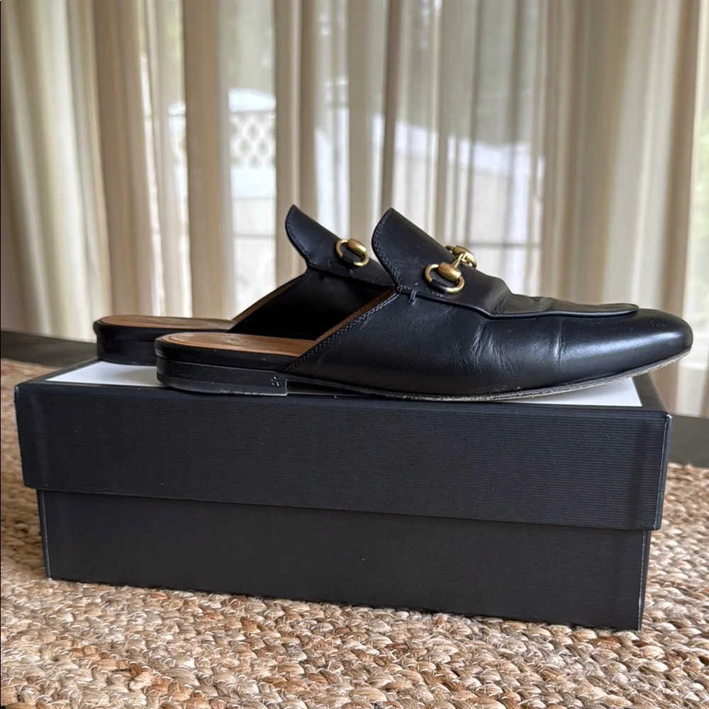 Gucci Princetown Black Leather Mules - Picture 3 of 3